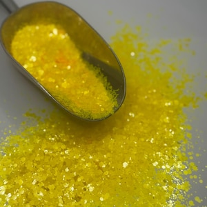 Chunky Yellow Polyester Glitter: Crafting, Tumblers, Slime  "Sunshine"