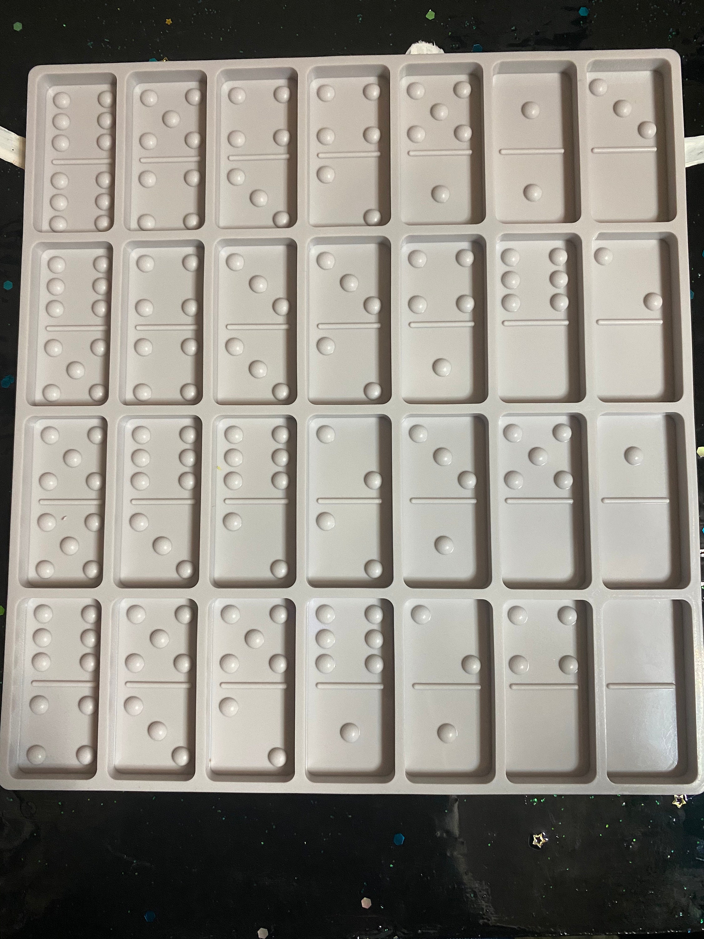 Domino Mold for Epoxy - Silicone Domino Mold for Resin - Domino Candy Molds  28 Domino Cavities Silicone Mold 