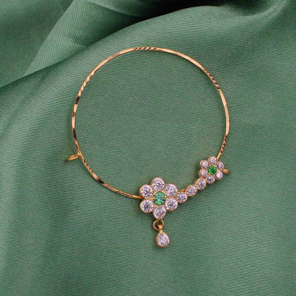 22k Yellow Gold Nose Ring Pure Gold Handmade Nez Indian Etsy