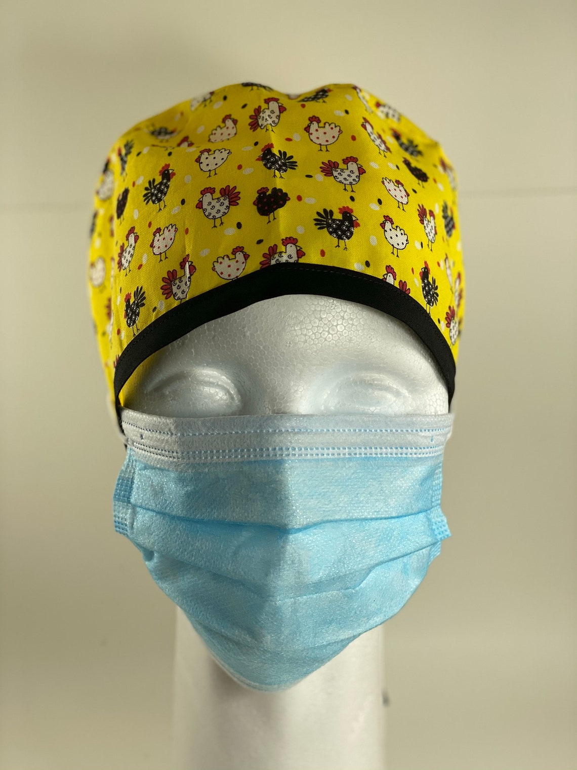 Scrub Cap With Buttons and Adjustable Tie Back Etsy