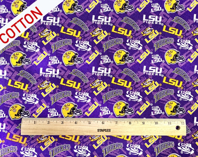 LSU Tigers Louisiana State University Collegiate Fabric Purple & Gold ...
