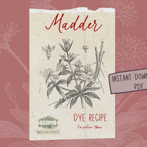 Dye Recipe Madder Roots Tutorial English Instant Download PDF Instructions Natural Dye Red Orange Brown