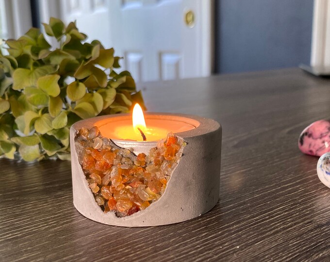 Geode Candle Holder, Candle Light Holder, Tealight Candle Holder, Tea