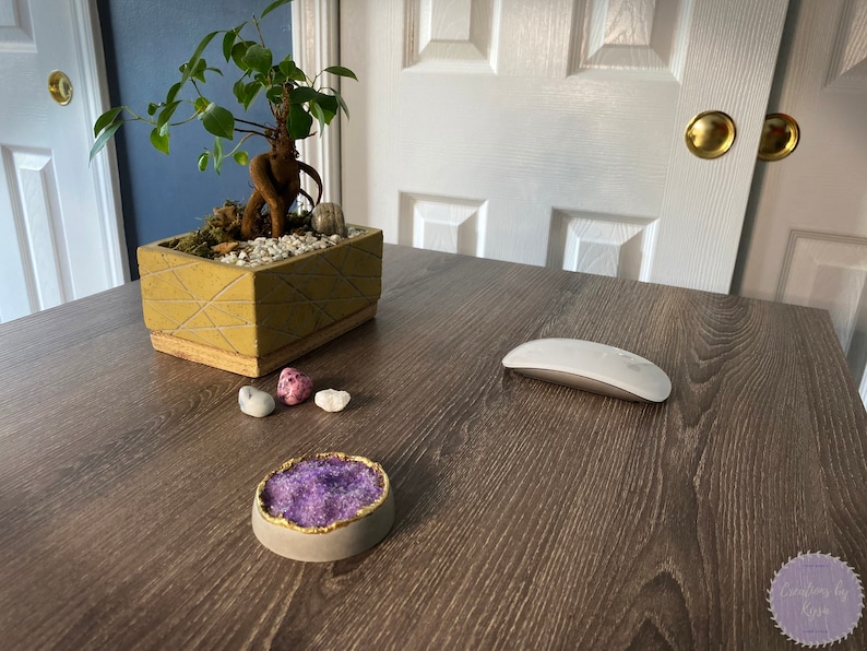 Geode Desk Decoramethyst Desk Decor Paperweight Amethyst Etsy