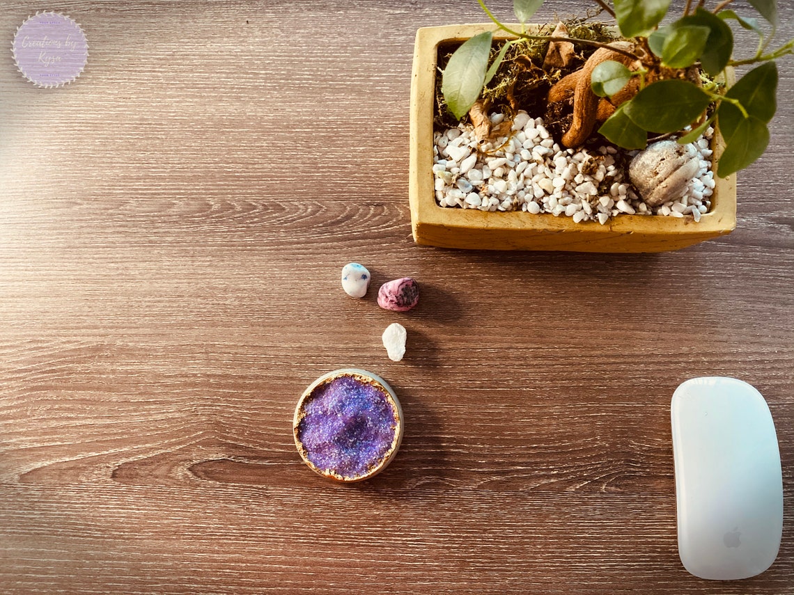Geode Desk Decoramethyst Desk Decor Paperweight Amethyst Etsy
