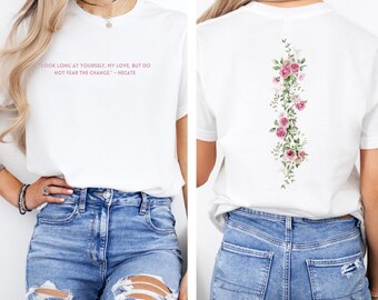 Dunkles Blumen Unisex T-Shirt, Gothic Zitat Shirt, Veränderung Fearless T-Shirt, Vintage inspiriertes Top, Alternative Bekleidung, Witchy Kleidung