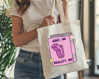 Bookish Tote Bag Romance Fantasy Book Lovers Tote Bag Smut Reader Retro Tote Bag Library Tote Bag Smut Spicy Book Club Everyday Tote Bag