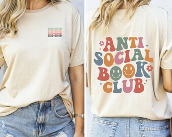 Anti Social Book Club Shirt Booktrovert Shirt Introvert Shirt Bookish Things Id Rather Be Reading Introvert Gift Trendy Book Shirt Bookish