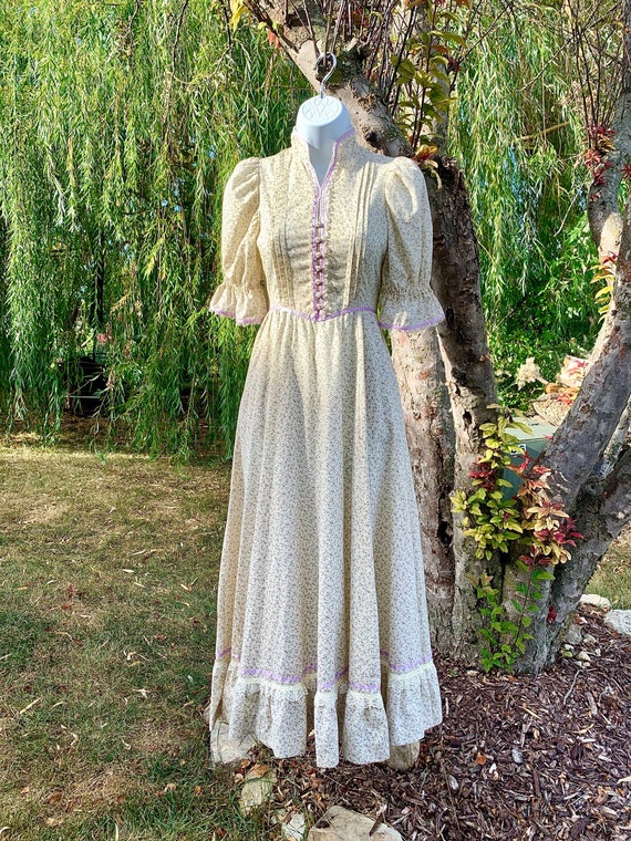 70s Prairie Gunne Sax Style Ivory Dress