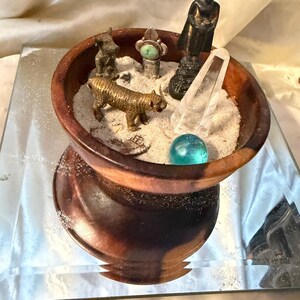 Miniature Personal Altar Shrine:  Symbolic Devotional Objects  *  Exotic Wood Bowl  *     Create A Shrine Kit