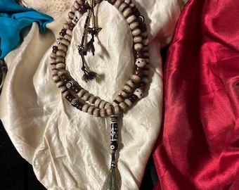 Tibetan Bone Prayer Mala: Vintage Buddhist Meditation Beads