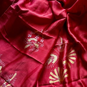 Hand Drawn Batik Tulis Silk Sarong:  Home Decor (75x45in). *. Wearable  Art. *. Bali Indonesia