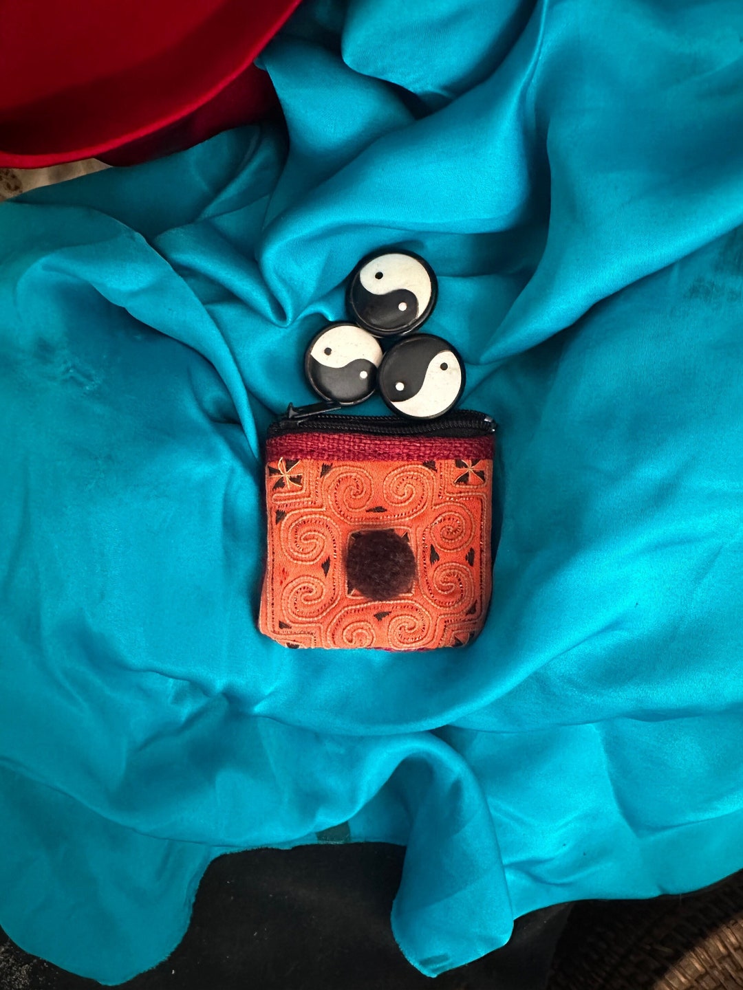 YINYANG VINTAGE BUTTONS 3 Yinyang Bone Horn Wood Buttons Ethnic Tibetan