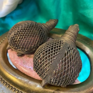 Vintage Dhokra Turtle Figurines: Tribal Bronze Art from West Bengal, India