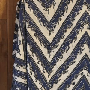 Vintage Indigo Batik Tulis Sarong: Hand-Drawn Original  Motif. *. 100 %Cotton * Java Indonesia