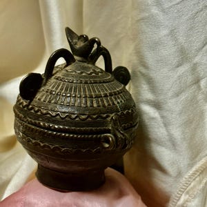 Vintage Dhokra Box: India Tribal Bronze Metal Art, Odisha