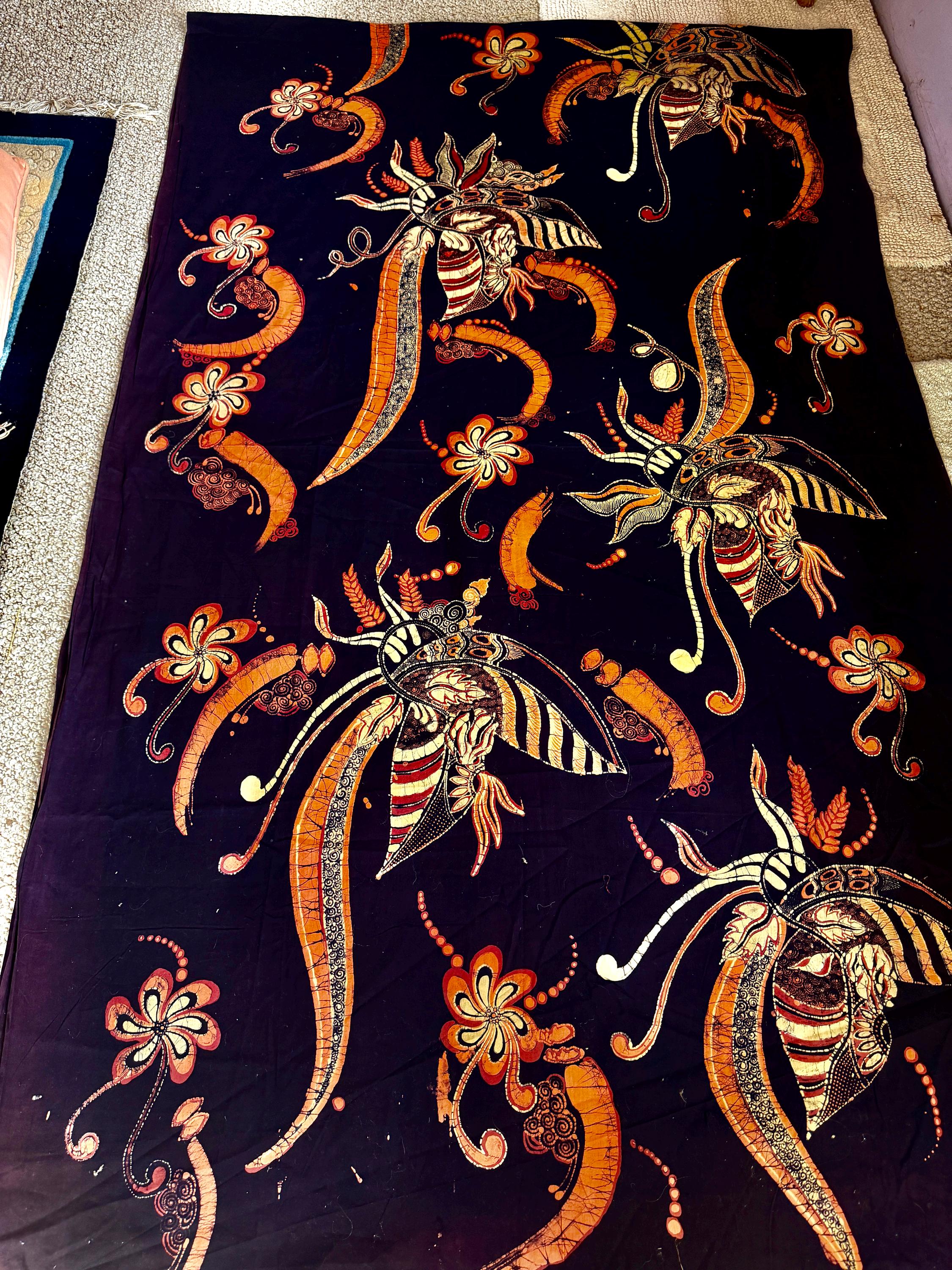 Vintage Javanese Batik Tulis Fabric. * Hand-Drawn Cotton. ~ 3.7 Yards. *. Home Decor. * Wearable. Art