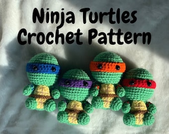 Crochet Ninja Turtle Pattern l TMNT Plush l Crochet Pattern PDF