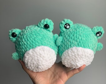 Crochet Chonky Frog Plush l Amphibian Stuffed Frog Amigurumi l Kawaii Frog Toy l Chunky froggy