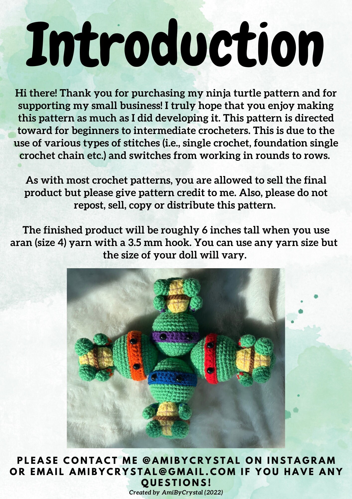 Crochet Ninja Turtle Pattern L TMNT Plush L Crochet Pattern PDF - Etsy