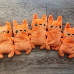 Ginger cat beans. Bright orange kitten grumpy cat beans.Comforter stress ball bean bag. Cat lovers. Gift ideas cute cats green eyes handmade