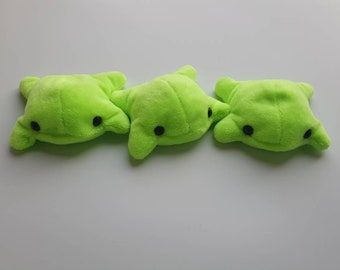Handmade Neon Green Plush Frog: Pocket-Sized Bean Comforter