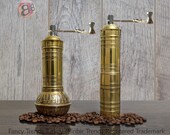 Traditional Turkish Coffee Grinder , Brass Coffee Mill, Kitchen Decor, Qualification Adjustable Grinder, Manual Coffee Mill with Handle