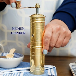 Set of 3, Traditional Turkish Coffee Grinders, Pepper Mill, Spice Grinder, Brass Mill, Manual Coffee Grinder, Manual Pepper Grinder Only Medium Grinder