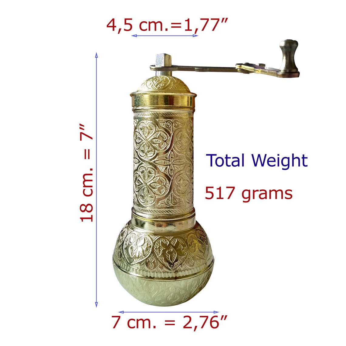 Antique Coffee Grinder Refillable Turkish Style Mill with Etsy