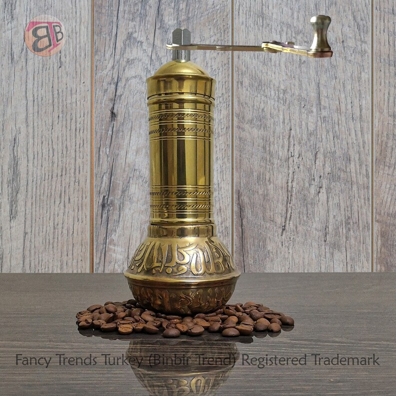 Traditional Turkish Coffee Grinder Brass Coffee Mill Etsy