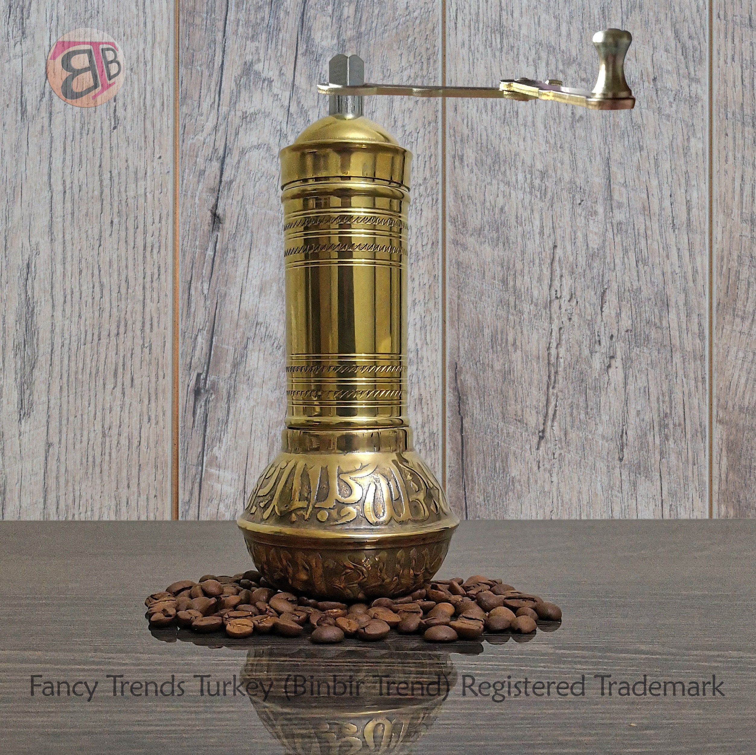 Traditional Turkish Coffee Grinder , Brass Coffee Mill, Kitchen Decor,  Qualification Adjustable Grinder, Manual Coffee Mill With Handle 