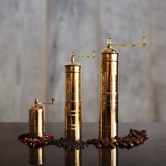 Manual Coffee Grinder With Handle Brass Coffee Mill 