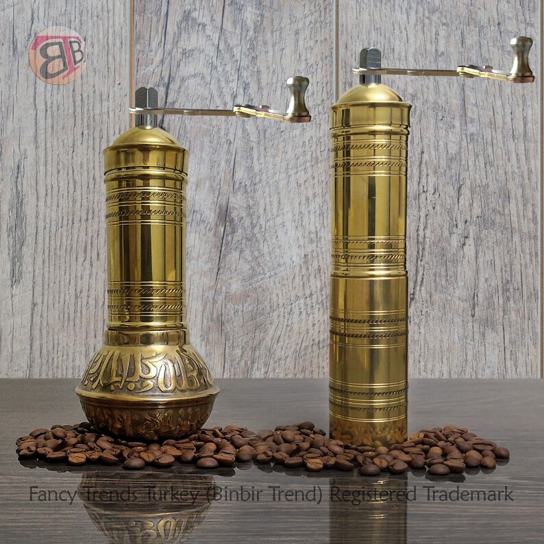 Traditional Turkish Coffee Grinder Brass Coffee Mill Etsy