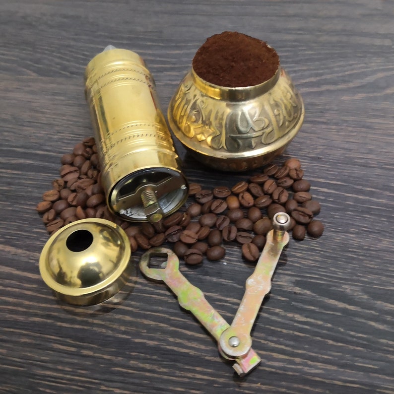 Traditional Turkish Coffee Grinder Brass Coffee Mill Etsy