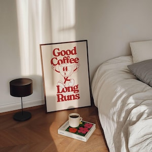 Coffee and running poster | Marathon poster | Sunday runs