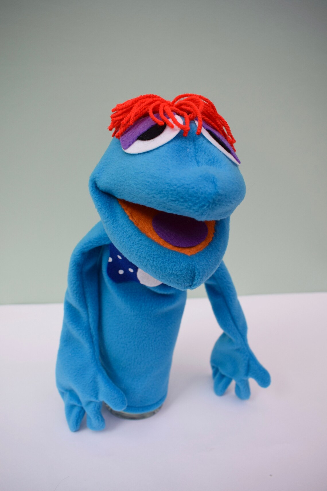 Dark Navy Blue Hand Puppet with interchangeable features Etsy