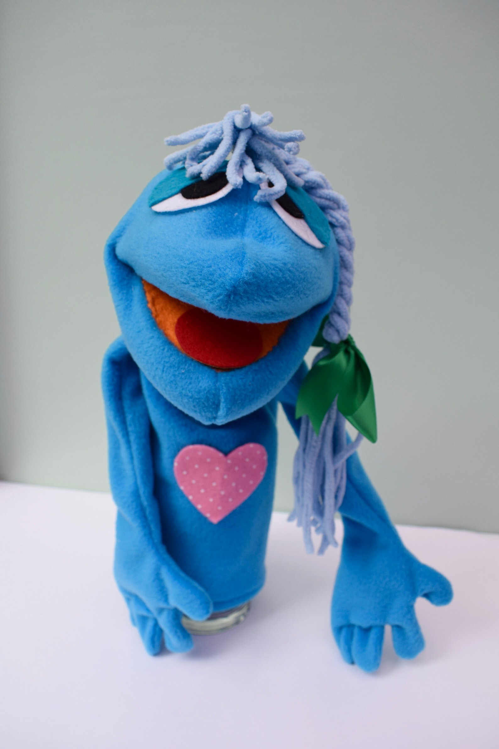 Dark Navy Blue Hand Puppet with interchangeable features Etsy