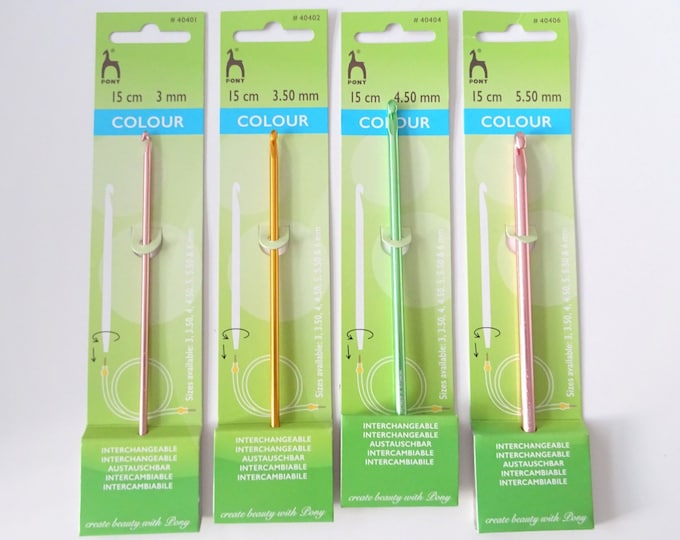 Pony Colour Interchangeable Aluminium Crochet Hooks, Tunisian Crochet ...