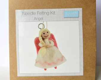 Angel Needle Felting Kit for Christmas Gift, Needle Felting Kit for Beginners, Felt Angel Kit