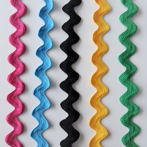 Ric Rac Trim, Ribbon Braid Trim, Sold by the Metre, Choice of Colours, 15mm Wide Ricrac, Dressmaking, Sewing Supplies