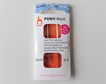 Pony Black Knitters Needles, Size 14/17 Pack of 2, Darning Needles, Nickle Free Needles