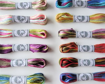 DMC Coloris Variegated Thread Floss, 100% Cotton Floss, 8m (8.7 Yd) Skein, Cross Stitch Embroidery Thread