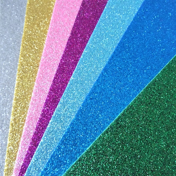 Glitter Felt Sheets, 23cm X 30cm Sheets, 7 Colours, Christmas Crafts, Sewing, Bow Making, Quite Book Making