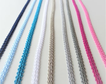 Tresse de ganse de 6 mm en couleurs assorties, vendue au mètre, tresse de couture, fournitures créatives, tresse de ganse à volutes, garniture de rembourrage