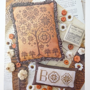 Hello From Liz Mathews October Quaker, Counted Cross Stitch Pattern, Autumn/Fall Chart, PATTERN ONLY