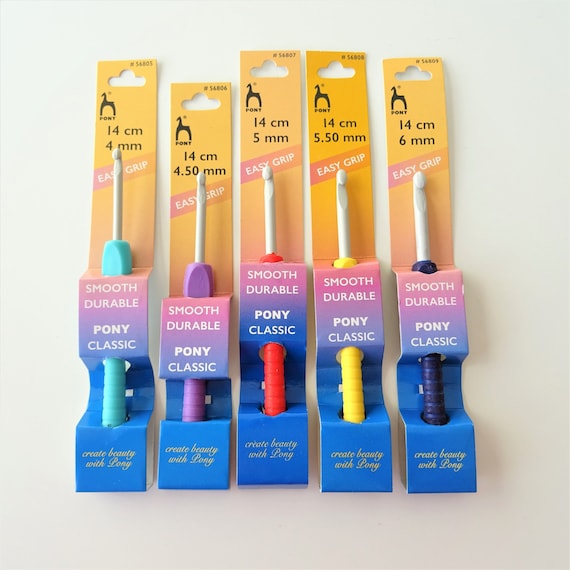 Pony Easy Grip Handle Crochet Hooks, 14cm Long Hook, Sizes 4mm 6mm -   Canada