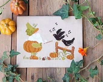 Pumpkin Serenade by Madame Chantilly, Counted Cross Stitch Pattern