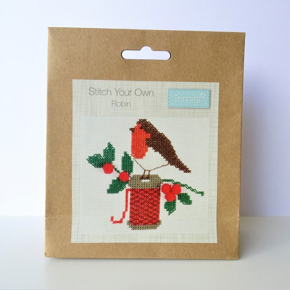 Trimits Mini Festive Counted Cross Stitch Kit: Robin Trimits Mini Festive Counted Cross Stitch Kit: Robin