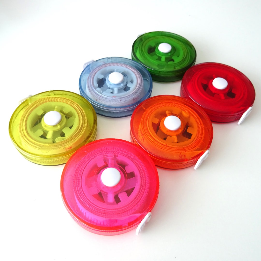 Round Retractable Tape Measure, Colourful Measuring Tapes, 150 Cm (60 ...