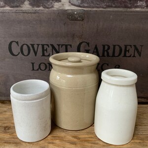 Vintage Cream Pots Mixed Set of Three, Cottage Core Home Decor, Gifts For Her